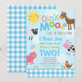 Uppmaning till gårdsektigdagen Gamla MacDonald Far Inbjudningar