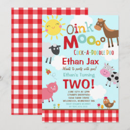 Uppmaning till gårdsektigdagen Gamla MacDonald Far Inbjudningar