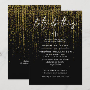 Uppmaning till Garland vid edgy Chic Guld Glitter Inbjudningar