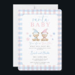 Uppmaning till Gender i Santa Baby Inbjudningar<br><div class="desc">Jultomte Baby Gender Reveal,  gullig björn gender avslöjar inbjudan</div>