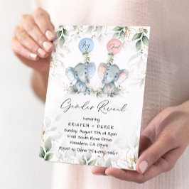 Uppmaning till Genderna för att visa elefantbubblo Inbjudningar