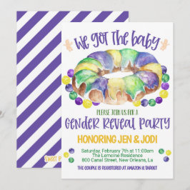 Uppmaning till Genderna Mardi Gras Baby Inbjudningar