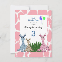 Uppmaning till Giraffe Animal Birthday Inbjudningar