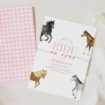Uppmaning till Girly Rosa Horse Birthday