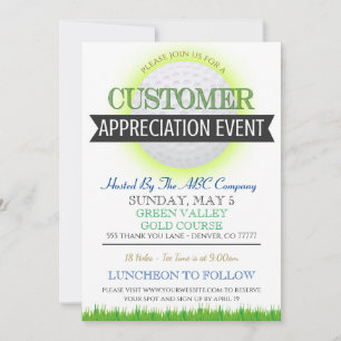 Uppmaning till Golf Customer Appreciation Inbjudningar