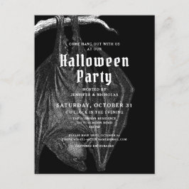 Uppmaning till Gothic Fladdermus Halloween fest Vykort