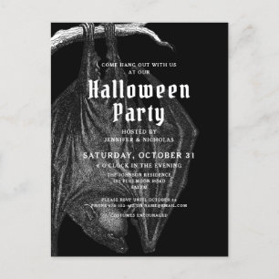 Uppmaning till Gothic Fladdermus Halloween fest Vykort