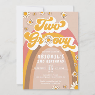 Uppmaning till Groovy 2:a födelsedagen Inbjudningar