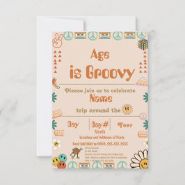 Uppmaning till Groovy Birthday Inbjudningar