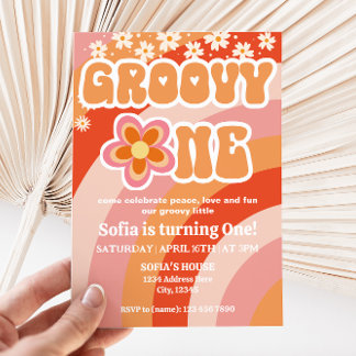 Uppmaning till Groovy en födelsedag Inbjudningar