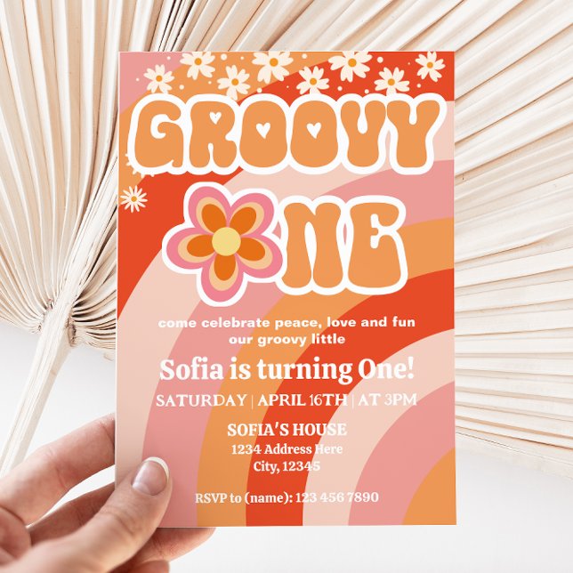 Uppmaning till Groovy en födelsedag Inbjudningar (Skapare uppladdad)