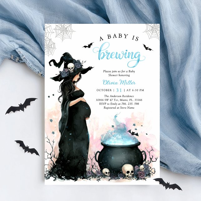 Uppmaning till Halloween Baby Shower Witch Inbjudningar (Skapare uppladdad)