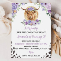 Uppmaning till Highland Cow Girl Birthday