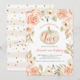 Uppmaning till höstpersiko-pumpkin 2:a födelsedag inbjudningar