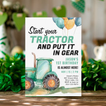 Uppmaning till jordbrukets Grönt Tractor Birthday