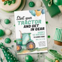 Uppmaning till jordbrukets Grönt Tractor Birthday
