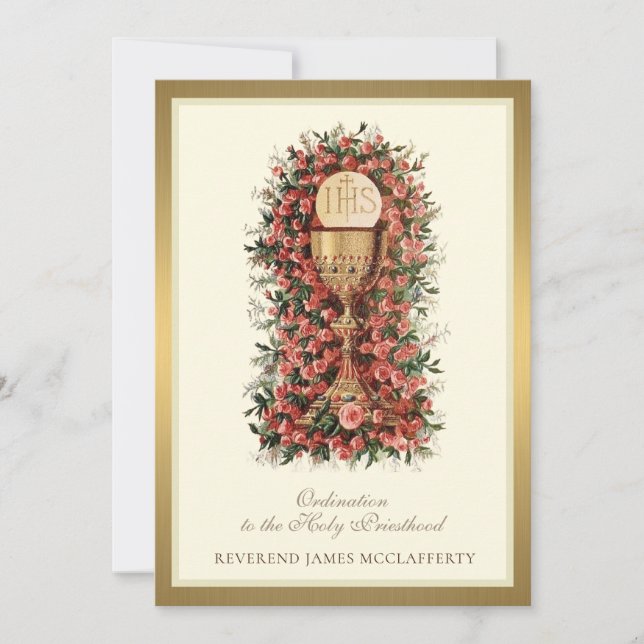 Uppmaning till katolsk ordning till Heliga Priesth Inbjudningar (Framsida)