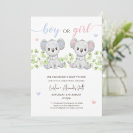 Uppmaning till Koala Bear Gender Reveal Party Inbjudningar