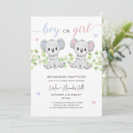 Uppmaning till Koala Bear Gender Reveal Party Inbjudningar
