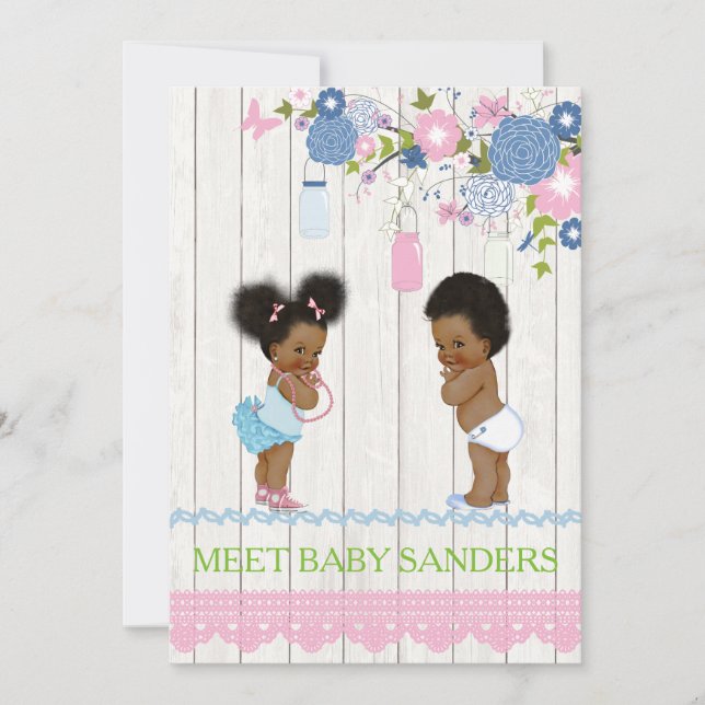 Uppmaning till Land Mason Burk Baby Inbjudningar (Framsida)