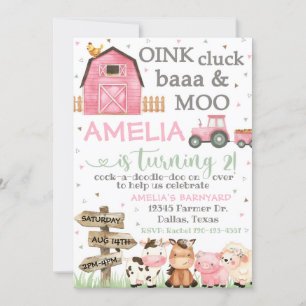 Uppmaning till lantgård, Oink Cluck Baa Moo Inbjudningar