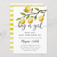 Uppmaning till Lemon Theme Gender Reveal Summer Pa