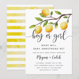 Uppmaning till Lemon Theme Gender Reveal Summer Pa Inbjudningar