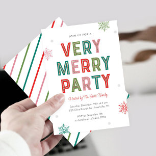Uppmaning till Linjer mycket Merry Party Helgdag Inbjudningar