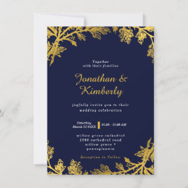 Uppmaning till lyxflotta och Guld-bröllop Inbjudningar