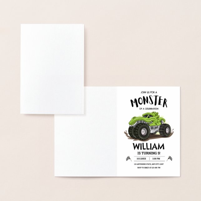 Uppmaning till måndag Lastbil, födelsedag Folierat Kort (Display)