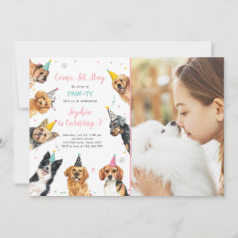 Uppmaning till marionettårsjubileum Hund Party Paw Inbjudningar
