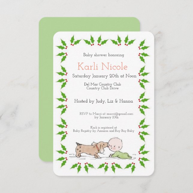 Uppmaning till marionettbesökare för spädbarn med  inbjudningar (Fram/baksida)