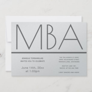 Uppmaning till MBA-Studentfest i Silver-grad Inbjudningar