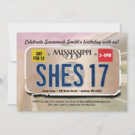 Uppmaning till Mississippi-licens för flicka 17:e  Inbjudningar