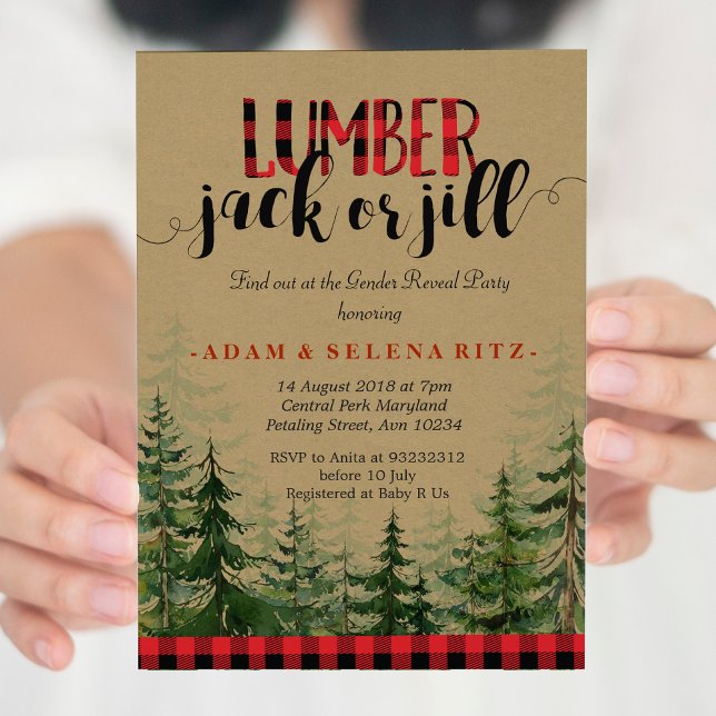 Uppmaning till partiet Lumberjack eller Jill Gende Inbjudningar (Skapare uppladdad)