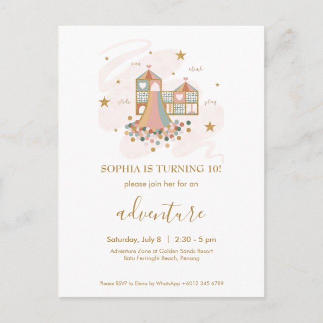 Uppmaning till partiet Playground Äventyr Vykort (Framsida)