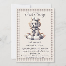Uppmaning till partiet Puppy Stänk Bassäng på föde Inbjudningar