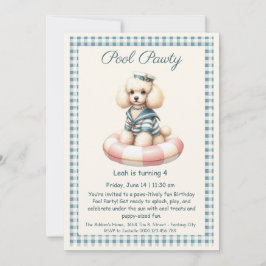 Uppmaning till partiet Puppy Stänk Bassäng på föde Inbjudningar