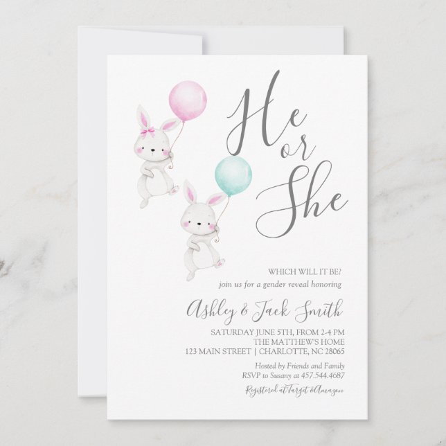 Uppmaning till Påsk Gender-visning Inbjudningar (Framsida)