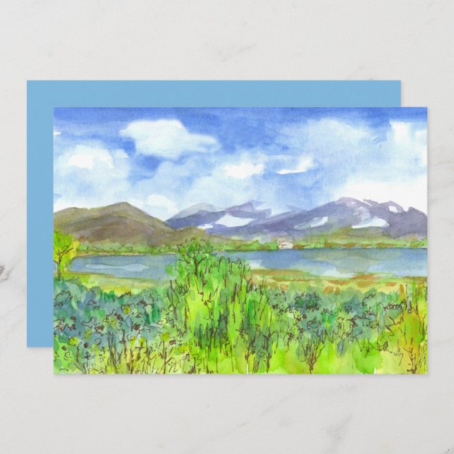 Uppmaning till Pension-partiet för målning av berg Inbjudningar (Fram/baksida)