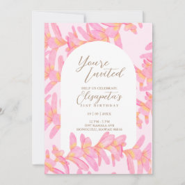 Uppmaning till Plumeria Birthday Inbjudningar