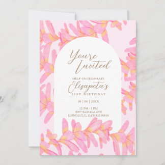 Uppmaning till Plumeria Birthday Inbjudningar