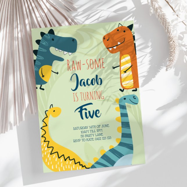 Uppmaning till råa Cute Dinosaur-födelsedag Inbjudningar (Skapare uppladdad)