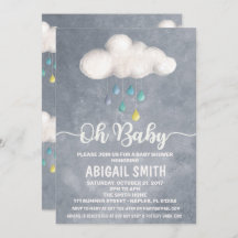 Uppmaning till Raindrop Kärlek i Cloud Baby Shower