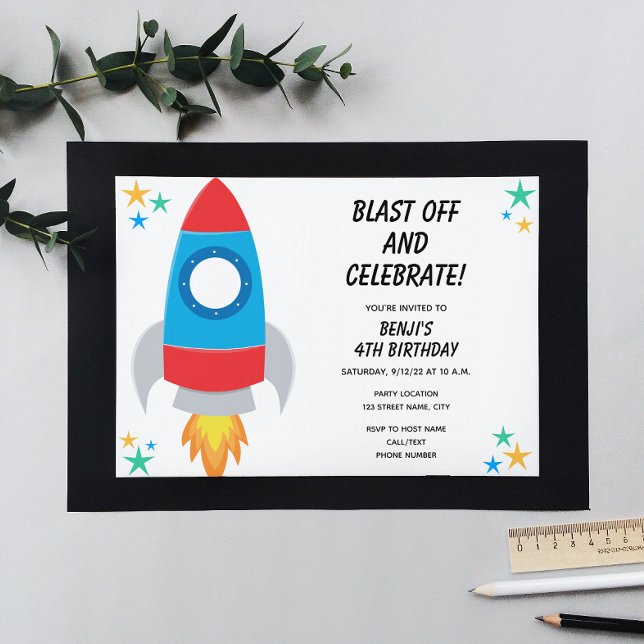 Uppmaning till Rocket Birthday Inbjudningar (Skapare uppladdad)
