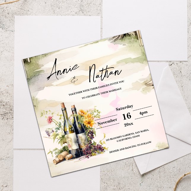 Uppmaning till Romantic Vineyard Grapevine Wedding (Romantic Vineyard Grapevine Wedding Invitation)