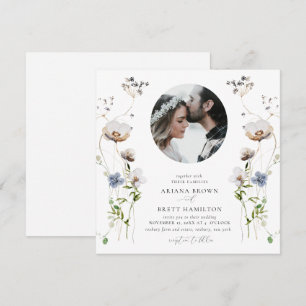 Uppmaning till Romantic Wildblomkalligraphy Weddin Inbjudningar
