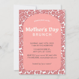 Uppmaning till Rosa Blommigt Mors dag Brunch Inbjudningar