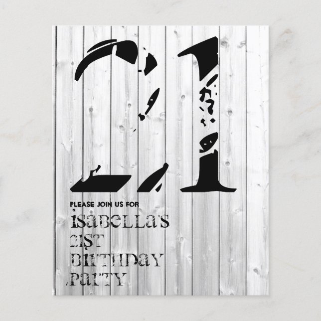 Uppmaning till Rustic Surfer Typography Birthday Flygblad (Framsidan)