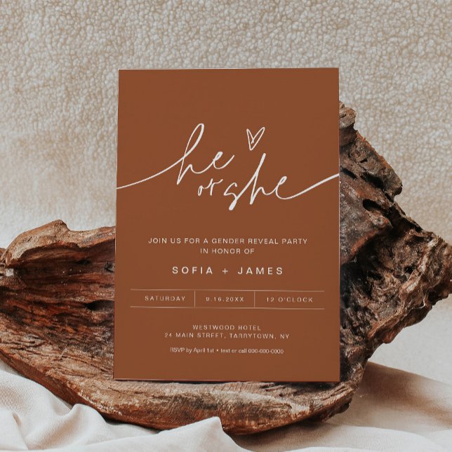 Uppmaning till SIENNA Bohemian Gender Reveal Inbjudningar (Skapare uppladdad)